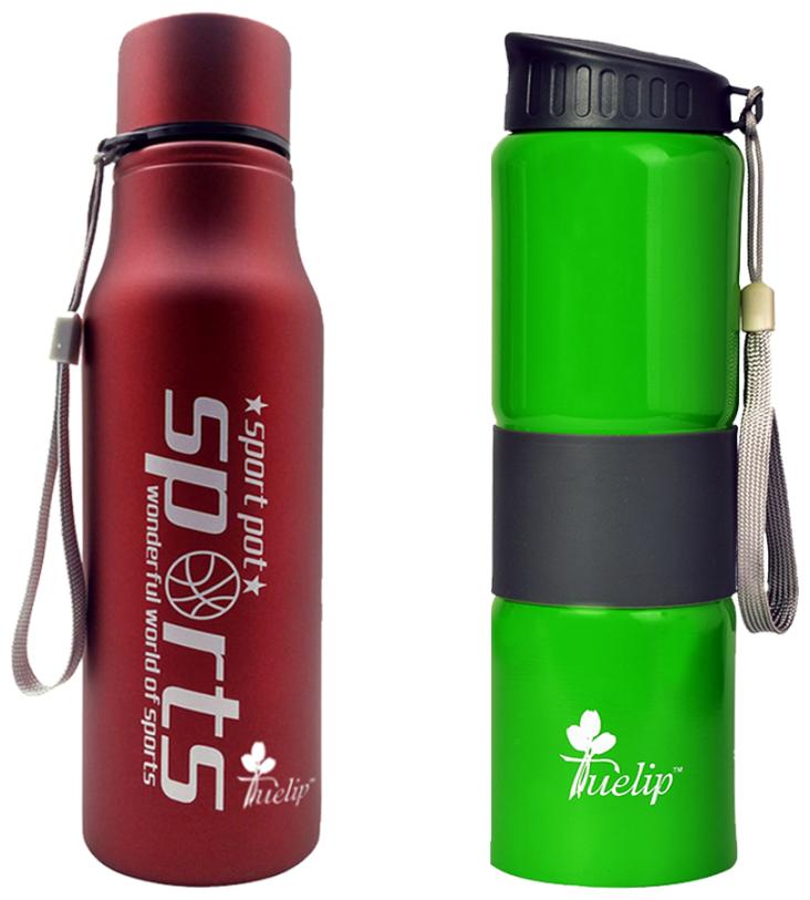 

Tuelip Stainless Steel Green Water Bottle ( 750 ml Set of 2 )