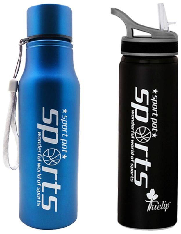 

Tuelip Stainless Steel Blue Black Water Bottle ( 750 ml Set of 2 )