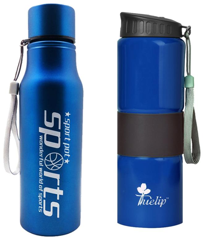 

Tuelip Stainless Steel Blue Water Bottle ( 750 ml Set of 2 )