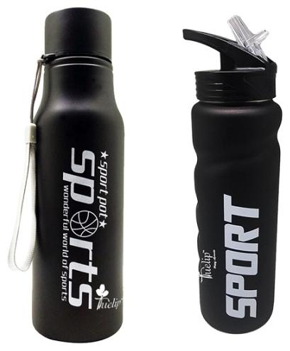 

Tuelip Stainless Steel Black Water Bottle ( 750 ml Set of 2 )
