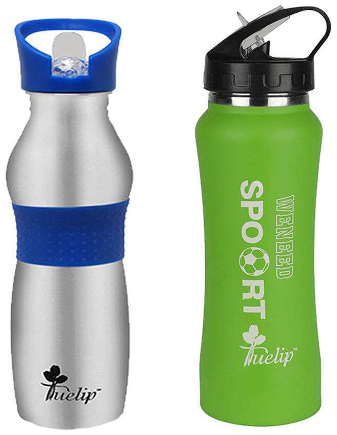 

Tuelip Stainless Steel Green Water Bottle ( 700 ml Set of 2 )