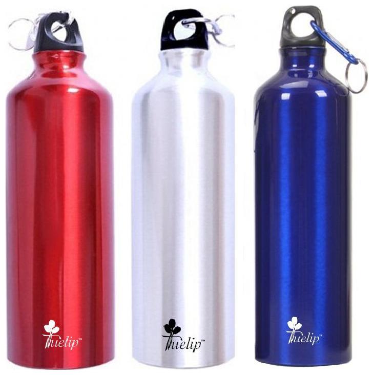 

Tuelip Aluminium Assorted Water Bottle ( 750 ml Set of 3 )