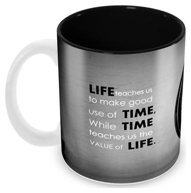 

Tuelip Beautiful Quotes Life Teaches Us Design For Tea Coffee Ceramic Printed Mug 350 ml