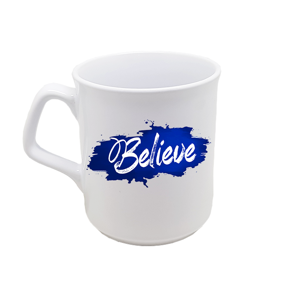 

Tuelip Believe Printed Pipe Ceramic mug for tea coffee 250 Ml ( White )