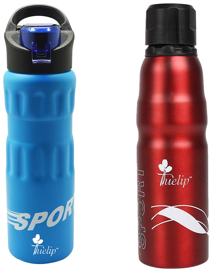 

Tuelip Stainless Steel Blue Red Water Bottle ( 750 ml Set of 2 )
