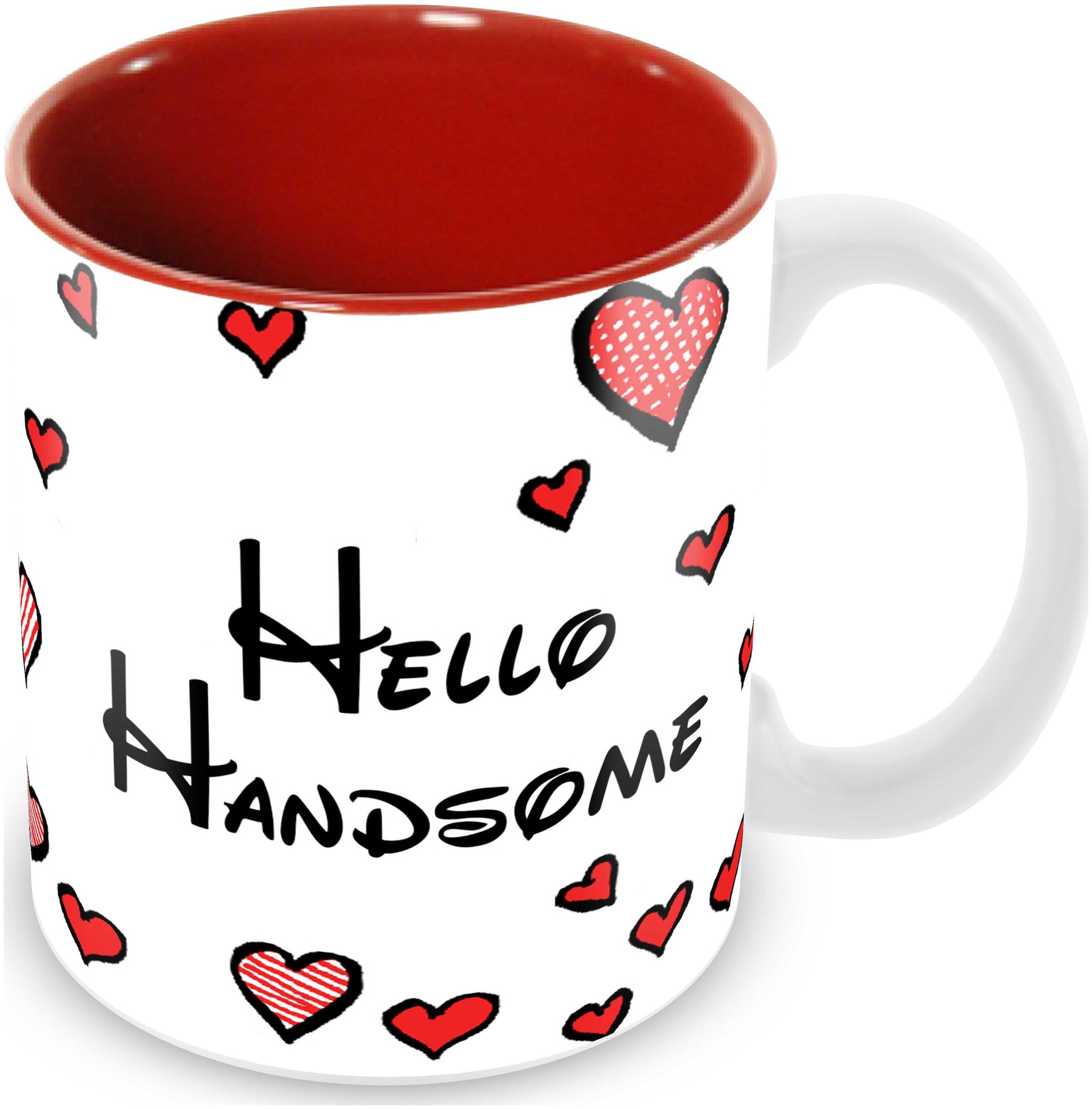 

Tuelip Hello Handsom Tea Coffee Ceramic Printed Mug (350 ml)