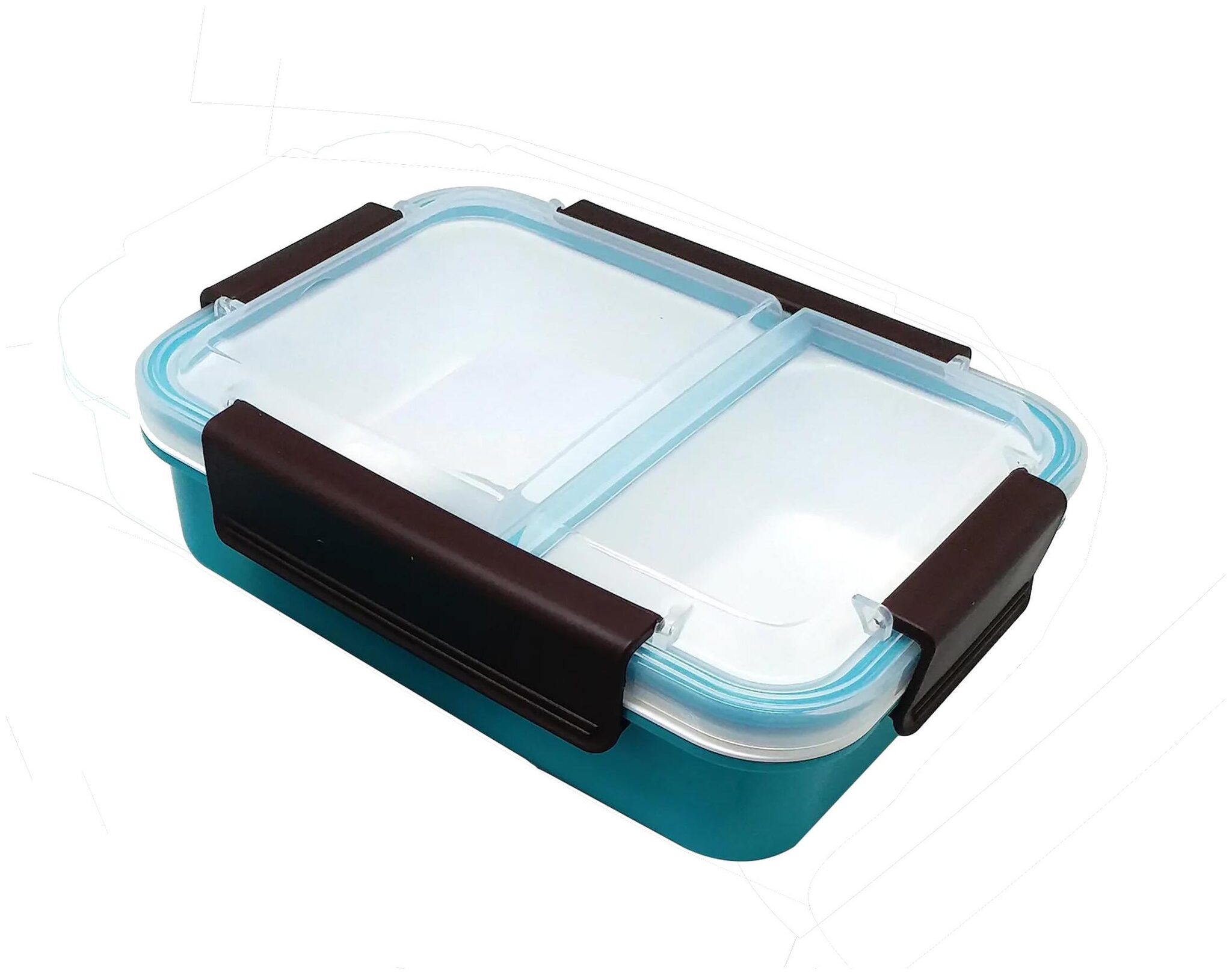 

Tuelip Leakproof Slim Microwave Safe 2 Compartment Lunch Box for Office Kids School Going Children Boys Girls (Blue)