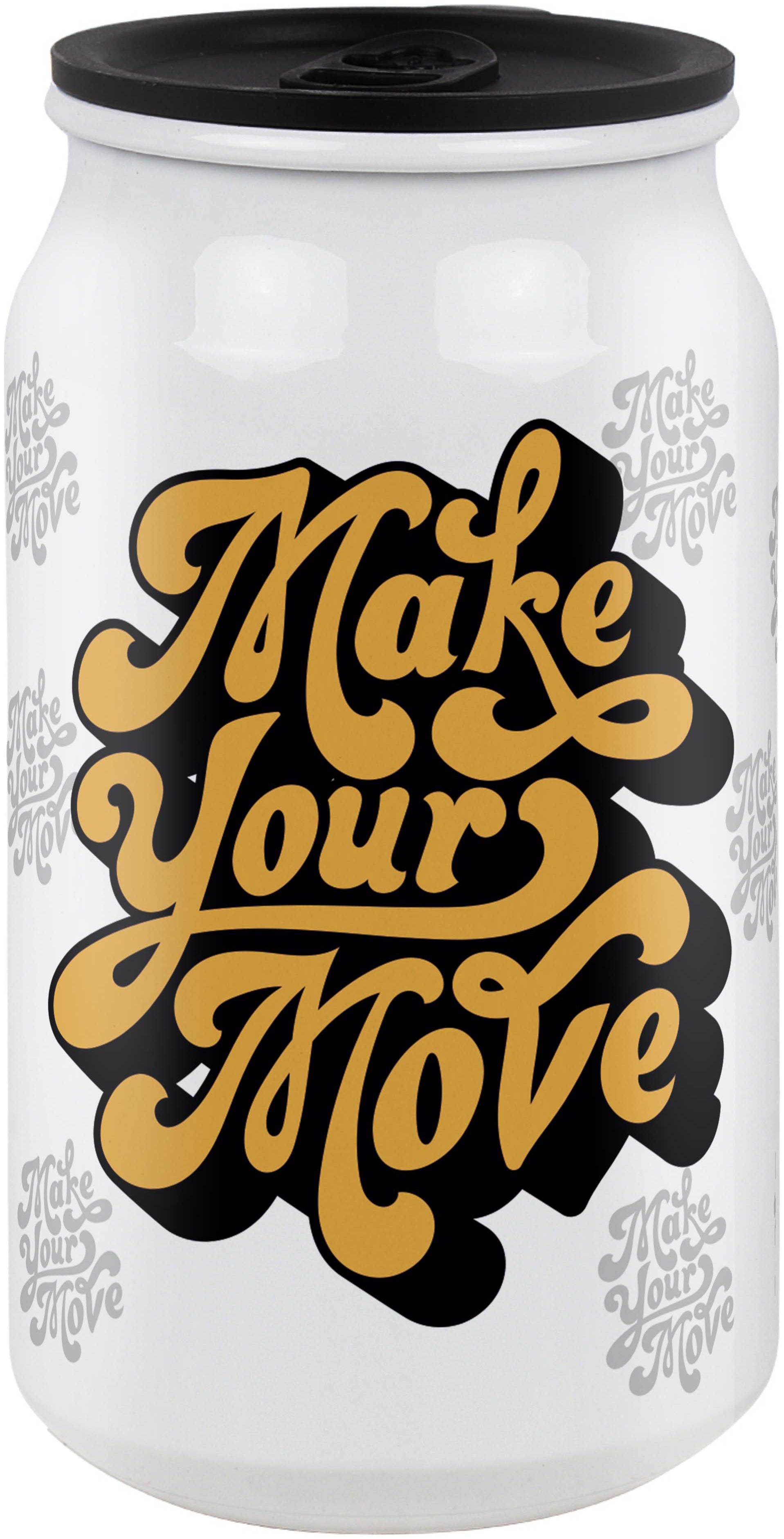 

Tuelip Make your move Printed Sipper Can Shape Bottle For School going kids Girl Boys Gym College (400 ml)