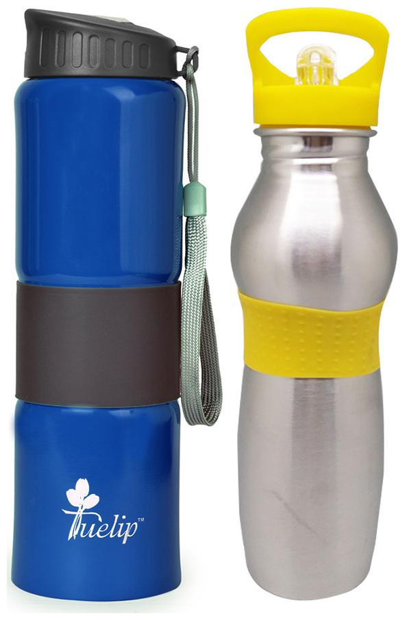 

Tuelip Stainless Steel Assorted Water Bottle ( 750 ml Set of 2 )