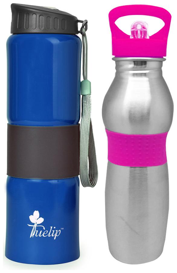 

Tuelip Stainless Steel Assorted Water Bottle ( 750 ml Set of 2 )