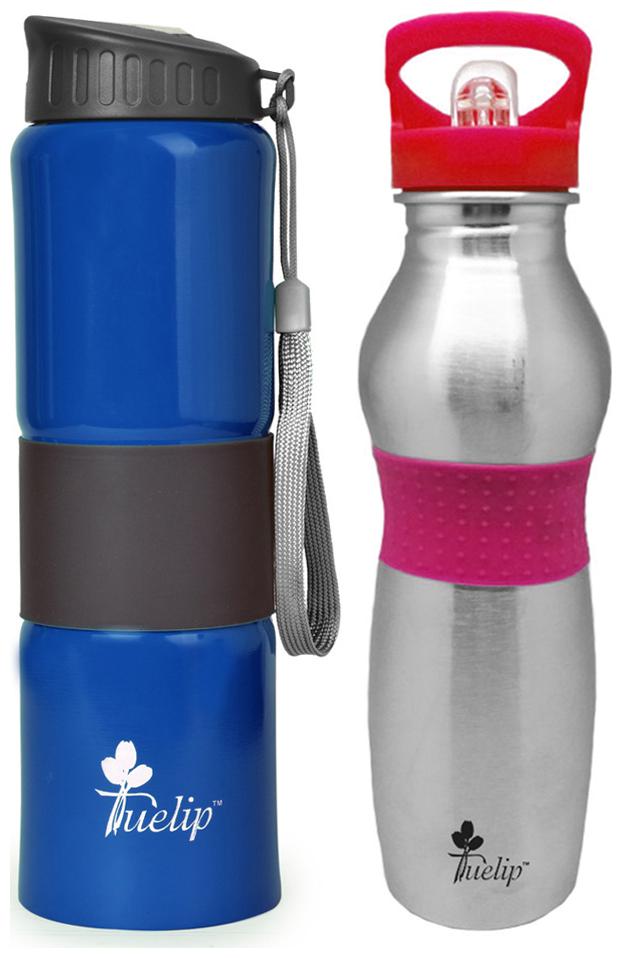

Tuelip Stainless Steel Assorted Water Bottle ( 750 ml Set of 2 )