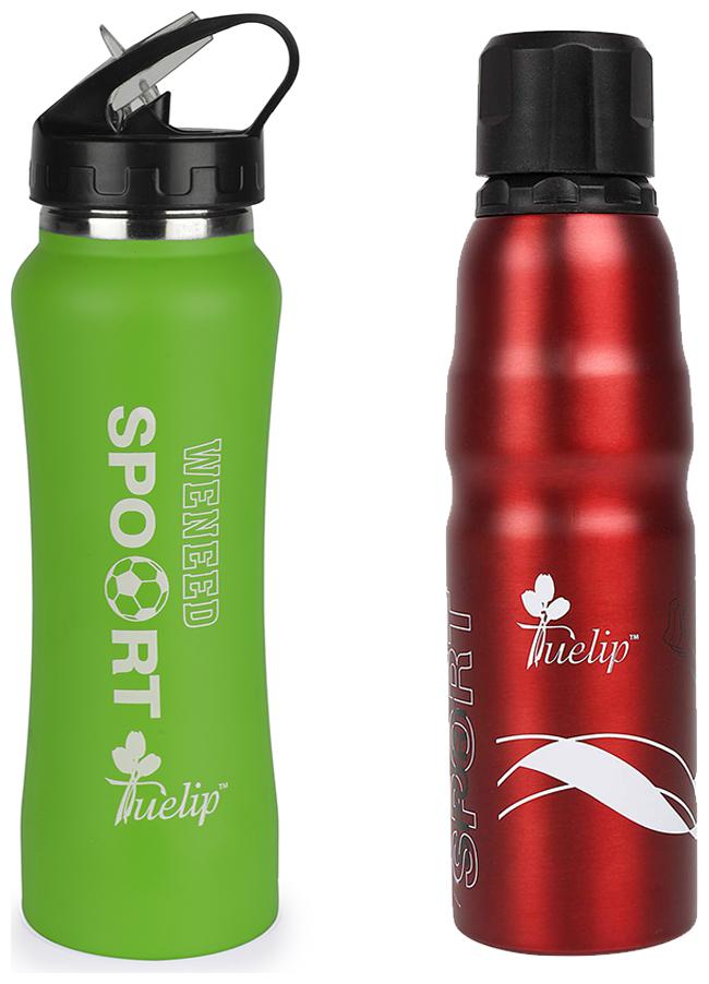 

Tuelip Stainless Steel Green Water Bottle ( 750 ml Set of 2 )