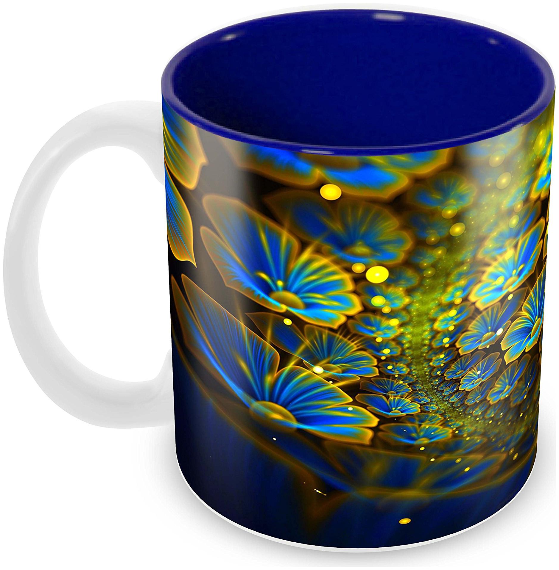 

Tuelip Printed Beautiful Design Flower Mug for Tea and Coffee 350 ml