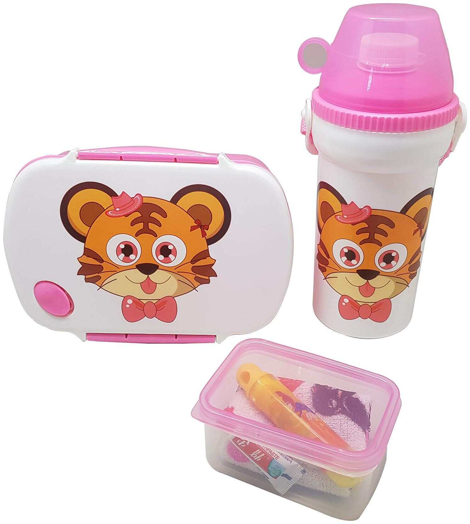 

Tuelip Pink Lunch box ( Set of 3 850 ml )