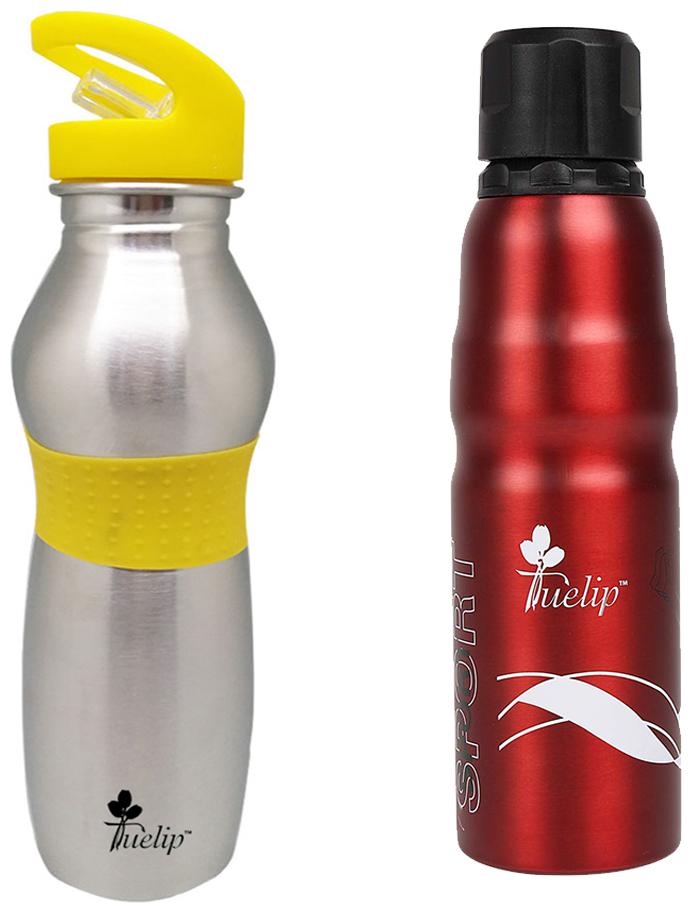 

Tuelip Stainless Steel Red Yellow Water Bottle ( 750 ml Set of 2 )