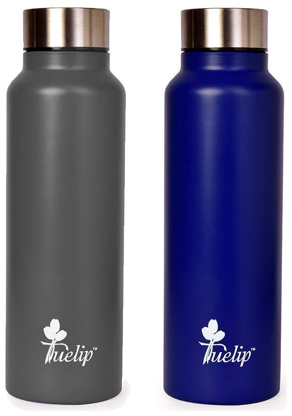 

Tuelip Stainless Steel Blue Grey Water Bottle ( 850 ml Set of 2 )