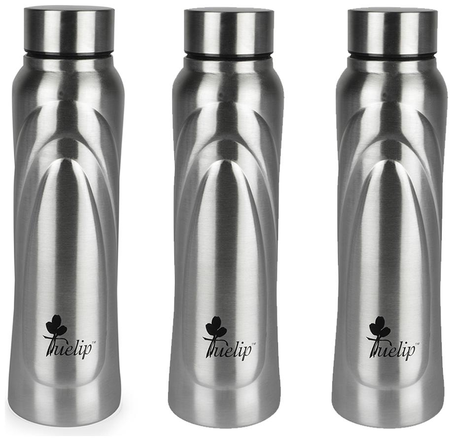 

Tuelip Stainless Steel Silver Water Bottle ( 750 ml Set of 3 )