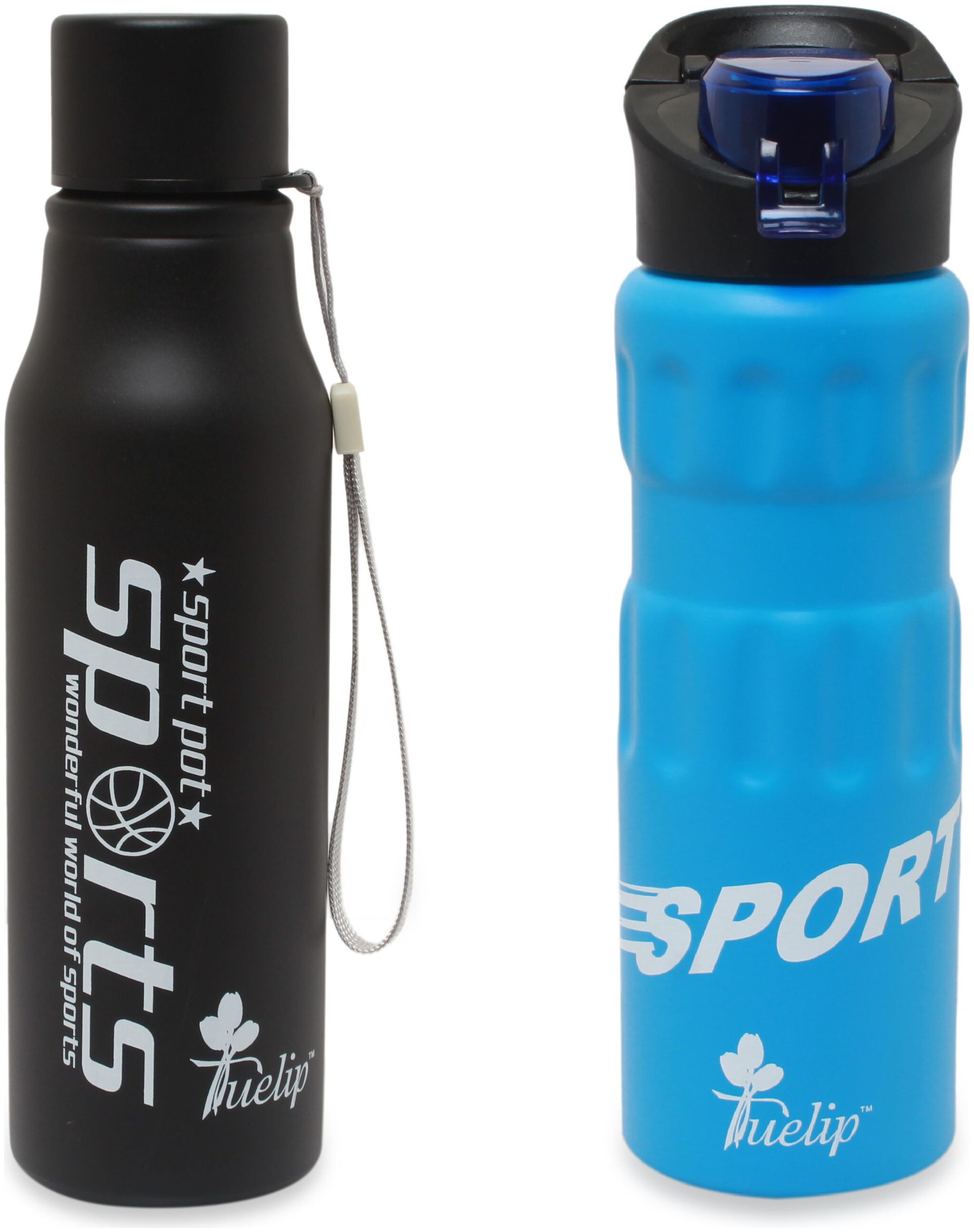 

Tuelip Stainless Steel Black Blue Water Bottle ( 750 ml Set of 2 )