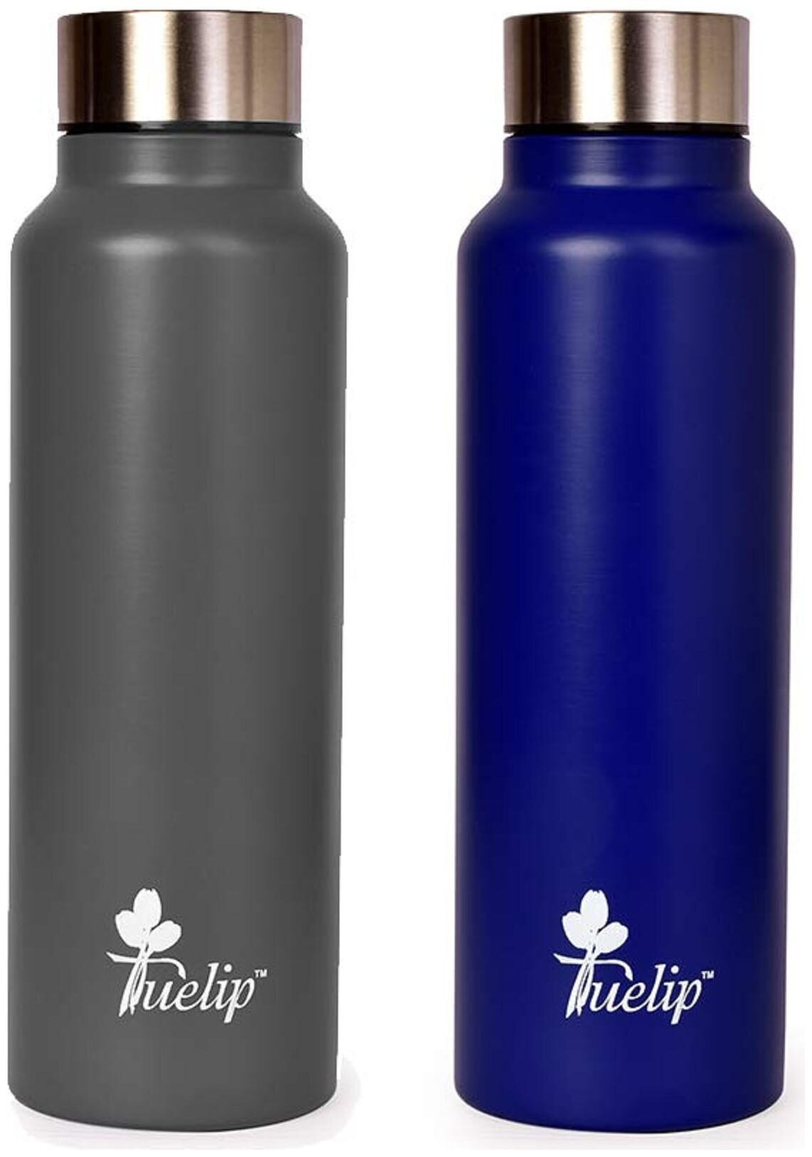 

Tuelip Stainless Steel Blue Grey Water Bottle ( 850 ml Set of 2 )