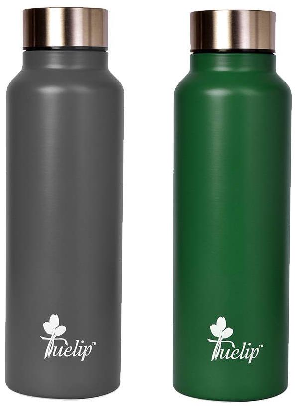 

Tuelip Stainless Steel Green Water Bottle ( 850 ml Set of 2 )