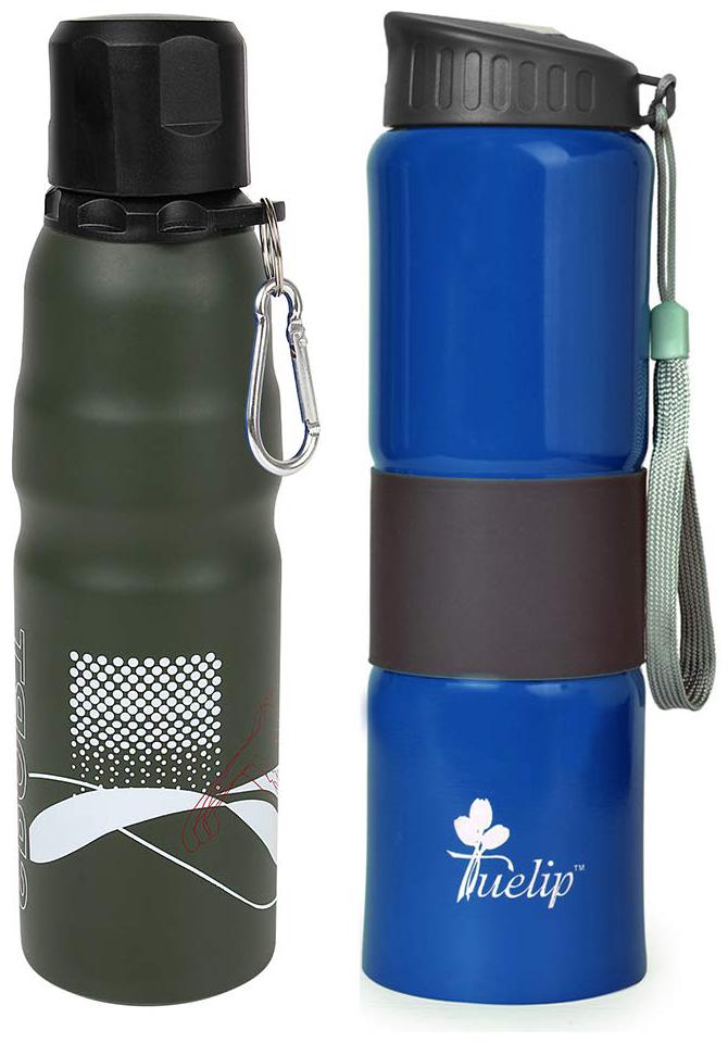 

Tuelip Stainless Steel Green Water Bottle ( 750 ml Set of 2 )