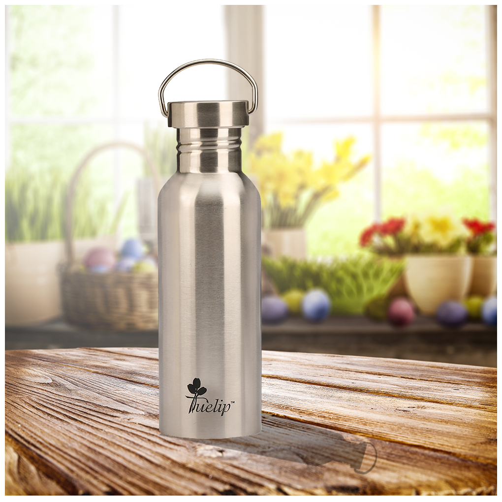 

Tuelip Stainless Steel Silver Water Bottle ( 750 ml Set of 1 )