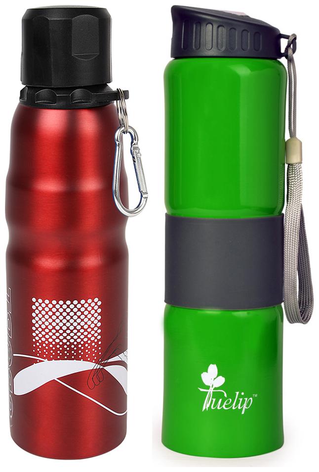 

Tuelip Stainless Steel Assorted Water Bottle ( 750 ml Set of 2 )