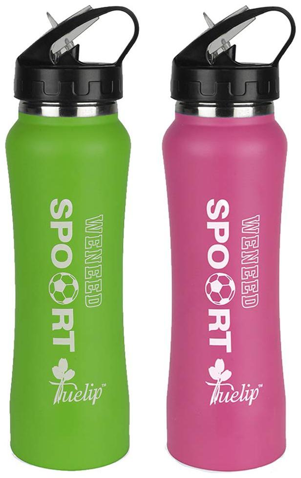 

Tuelip Stainless Steel Green Water Bottle ( 700 ml Set of 2 )