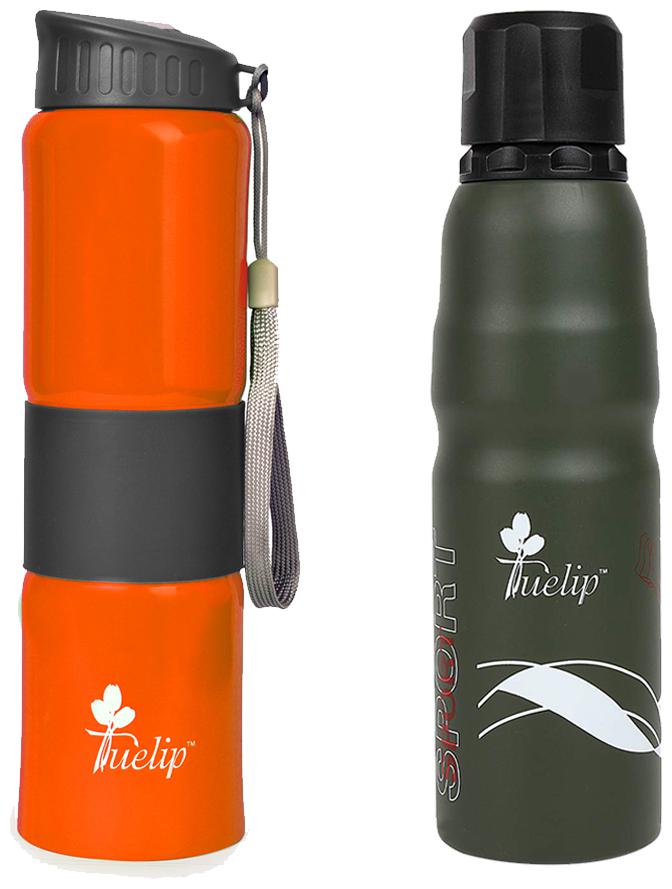 

Tuelip Stainless Steel Green Water Bottle ( 750 ml Set of 2 )