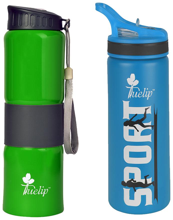 

Tuelip Stainless Steel Green Water Bottle ( 750 ml Set of 2 )