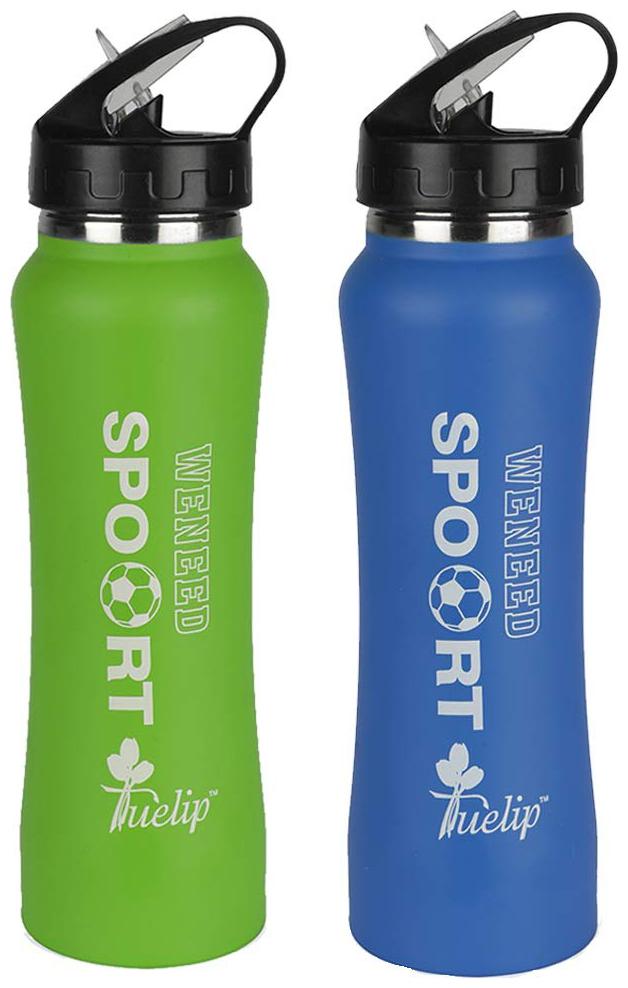 

Tuelip Stainless Steel Green Water Bottle ( 700 ml Set of 2 )