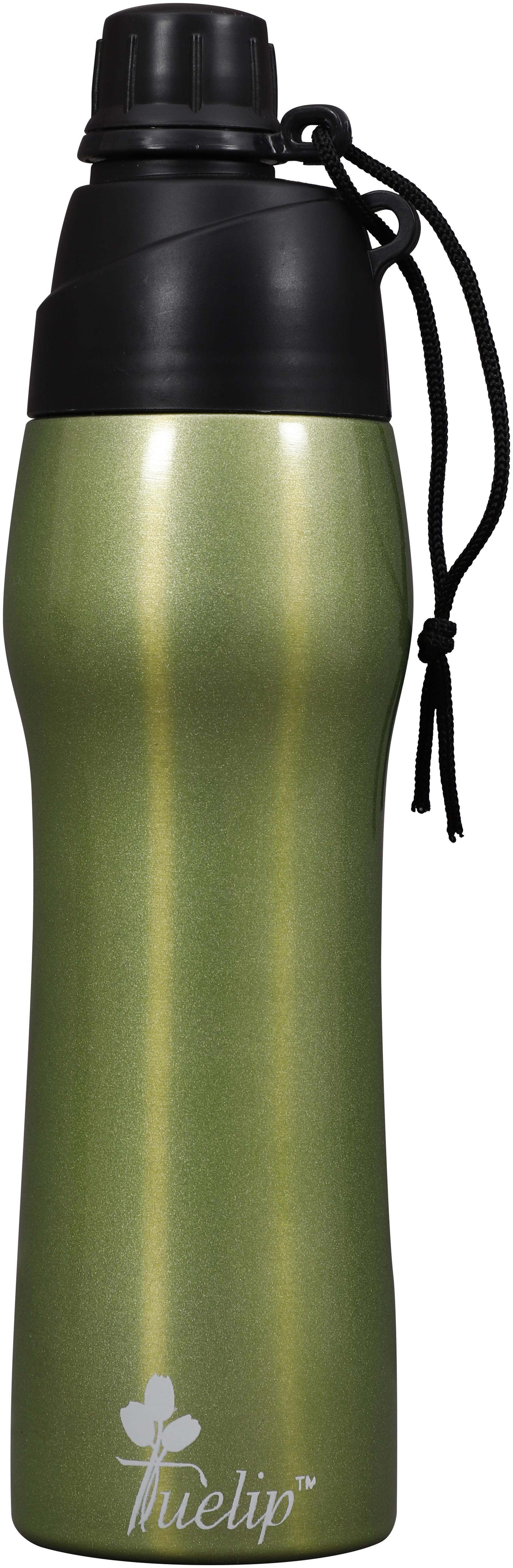

Tuelip Stainless Steel Black Water Bottle ( 600 ml Set of 1 )