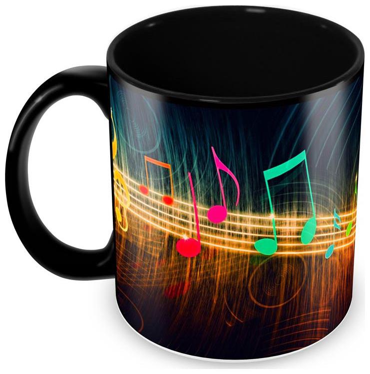 

Tuelip Stylish Music Talent Children Full Black Ceramic Printed Mug for Coffee Tea