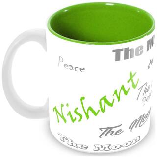 Tuelip Stylish Customize Name Nishant with Meaningful Ceramic Printed Mug Tea & Coffee 350 ml