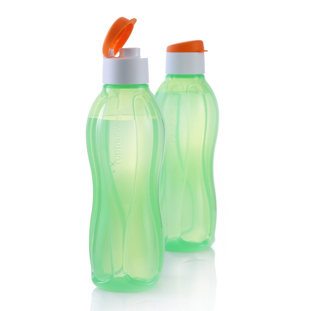 

Tupperware Aquasafe Plastic Fliptop Tricolor Freedom Water Bottle 1L 2pcs