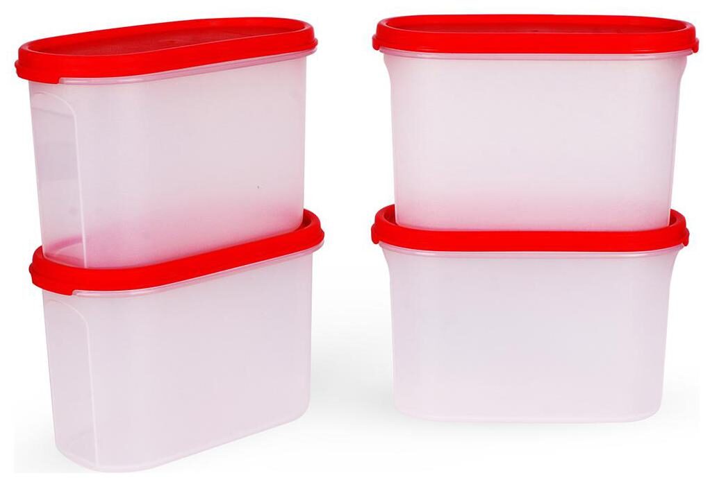 

Tupperware Dry Storage Containers MM Oval 2 1 1L 4pcs
