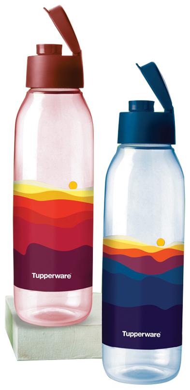 

Tupperware Round 750ml Fliptop Bottle Cool n Chic Rise n Shine 2pc