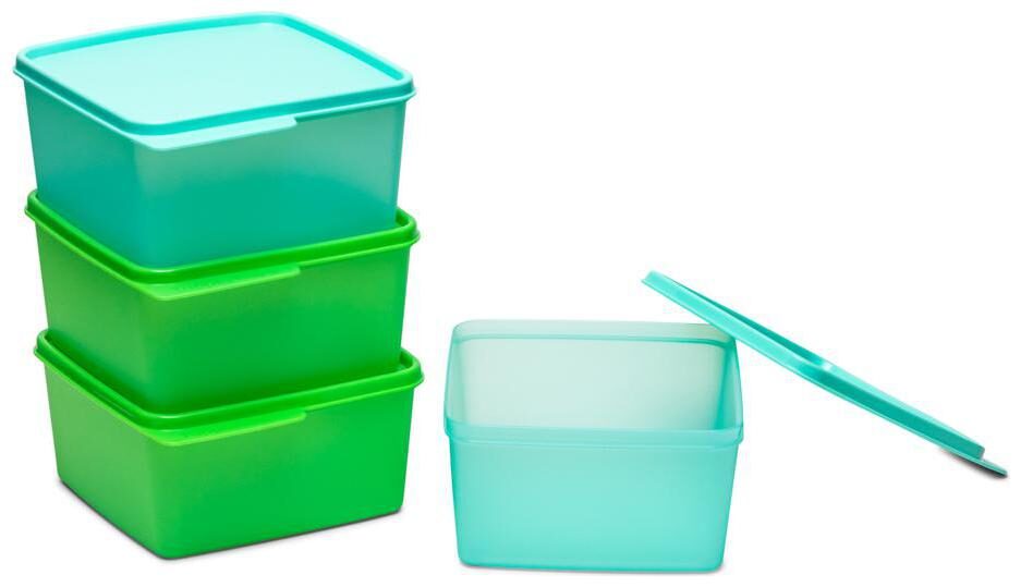 

Tupperware Square Refrigerator Container Keep Tab 1 2l 4pcs