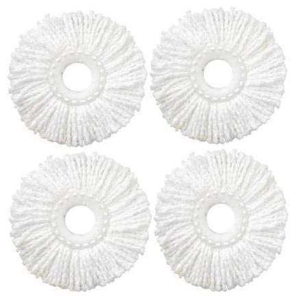 

TVR mart Fiber and Plastic 360 Degree Rotating Magic Mop Refill White - Pack of 4