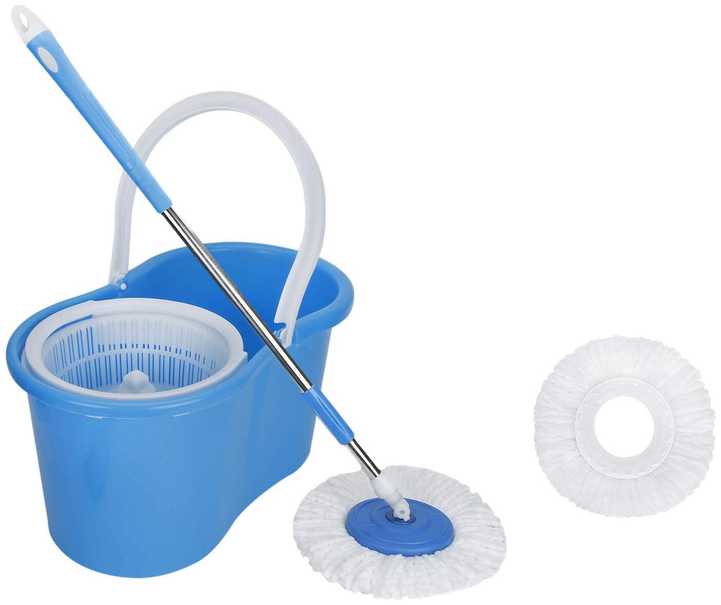 

Tvr Mart Spin Bucket Mop-360 Degree Spin Bucket Rotating With 2 Refills- Super Absorbent Refills For All Type Of Floors 180 Degree Bendable Handle For Perfect Cleaning