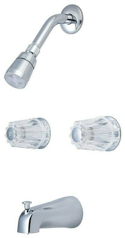 

Two Handle Tub Shower Set-P-1220 Chrome Finish