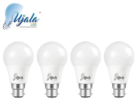 

Ujala Led 5W Super-Glow Bulb - 120 Lumen Watt B22 Base (Aluminium) PC Diffuser 2Year Warranty(Pack of 4)