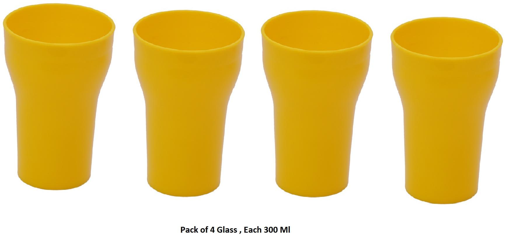 

Unbreakable Multipurpose Glass yellow Pack of 4 300 ml Each