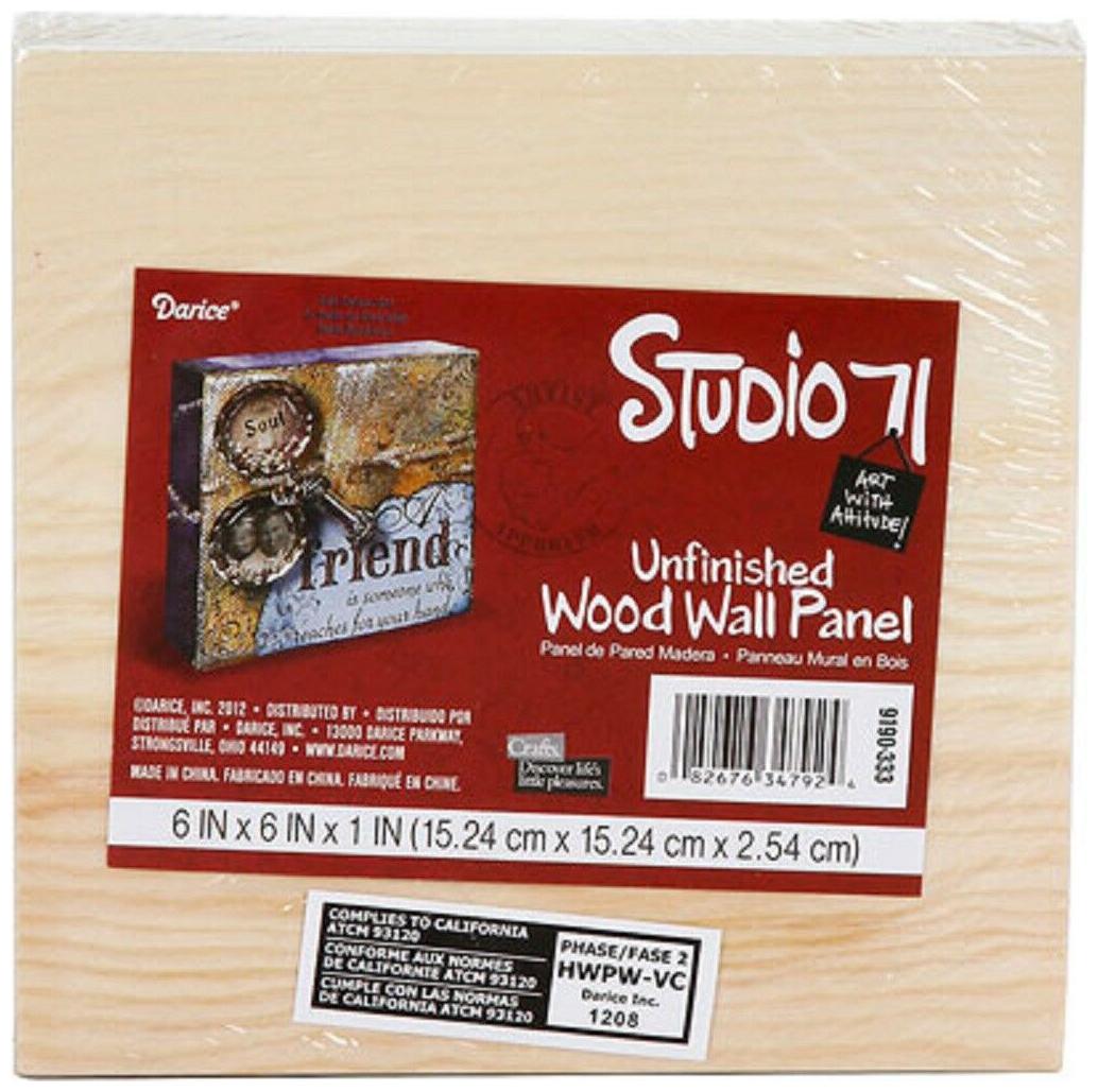 

Unfinished Wood Wall Panel Plaque 6 x 6 x 1