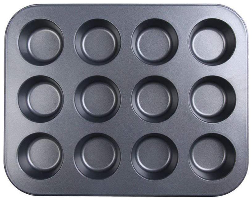 

Unique Cartz Aluminium Nonstick 12 Cups Muffin Moulds (Medium Size)