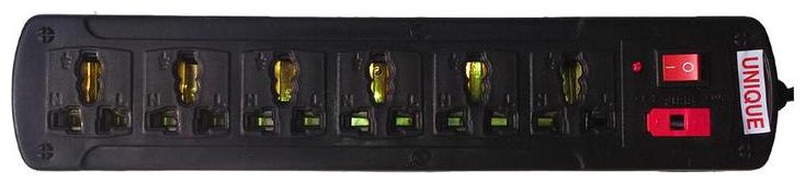 

Unique Three Pin Blue Extension Board ( 3 m 6 Socket 1 Switches)