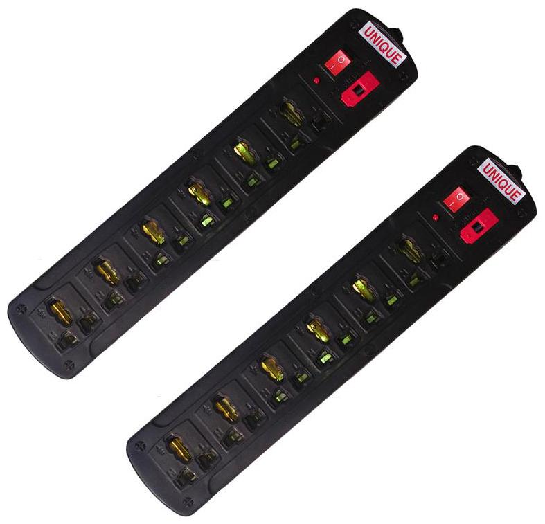 

Unique Three Pin Black Extension Board ( 1 5 m 6 Socket 1 Switches)