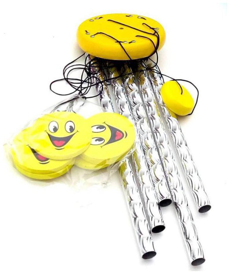 

UNIQUE - SILVER PIPE SMILY FENG SHUI WC06 - WIND CHIMES - VERY SOOTHING SOUND - BEST FOR HOME DECORATION - OR EVEN FOR GIFT - BEST FOR BIRTHDAY HOUSE WORMING GIFT