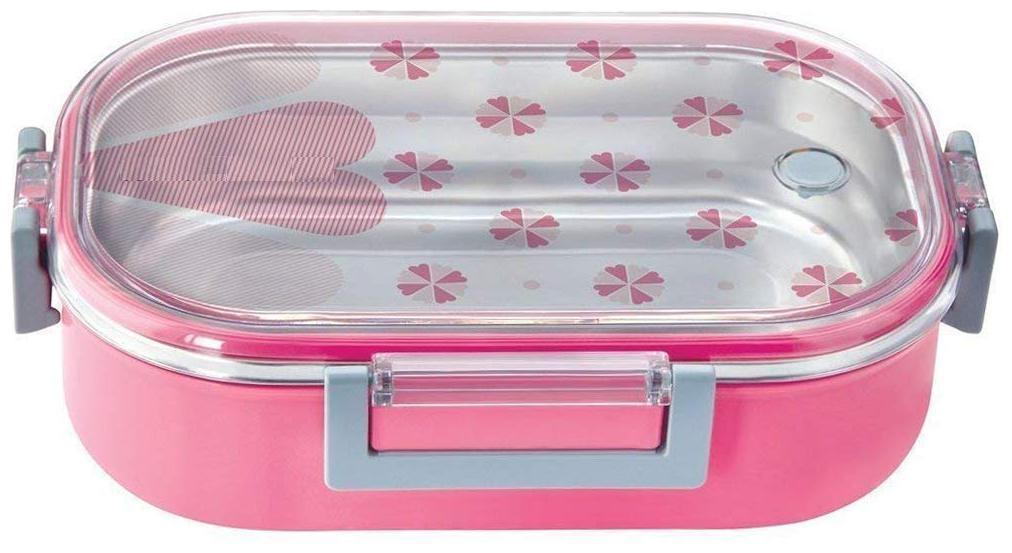 

UniqueCartz Stainless Steel Plastic Double Wall Lunch Box with Air Tight Spill Proof Lid for Kids Men and Women (Pink)