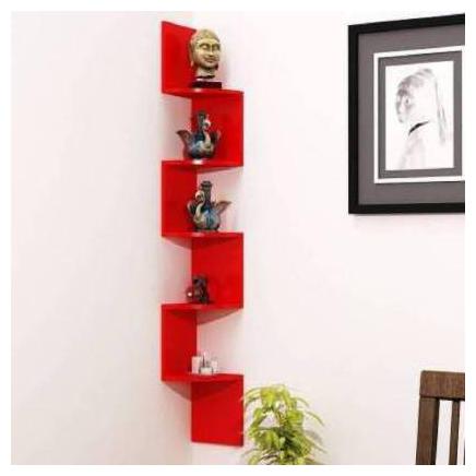 

Unity Handicrafts Mdf Wall shelves ( Red Number of Shelves- 5 )